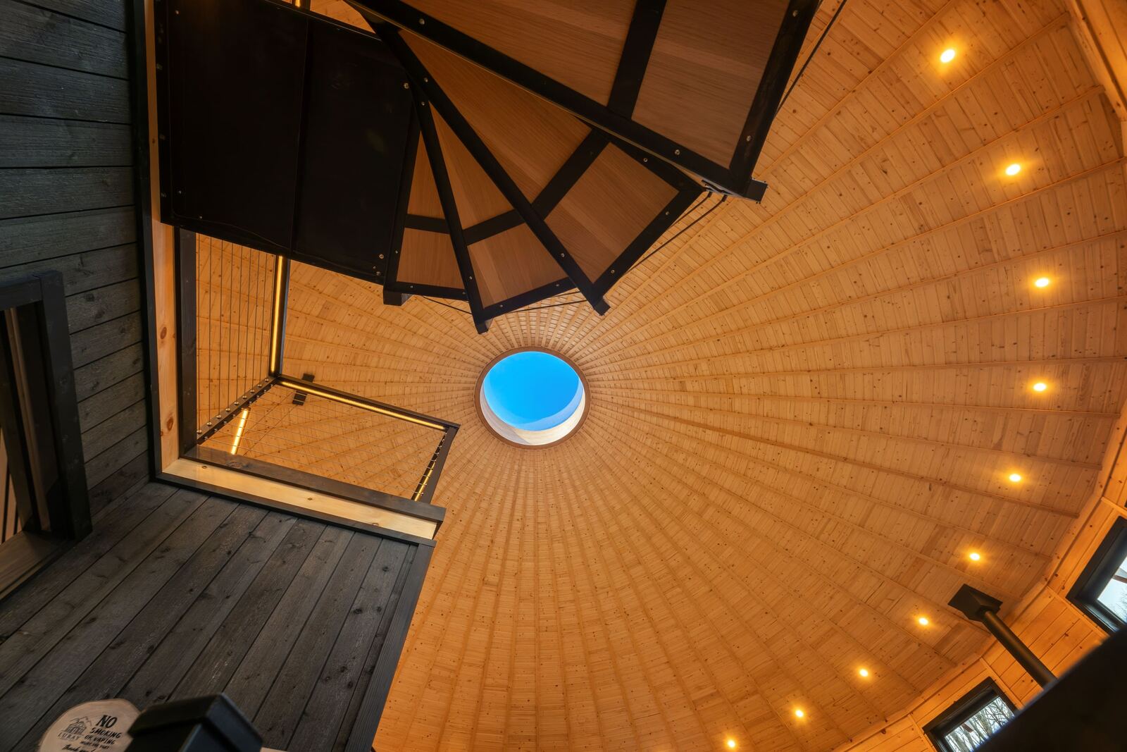 The 6 ft acrylic dome seen from inside